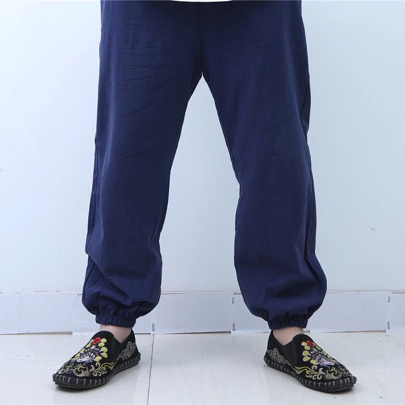 

Traditional Chinese Clothing for Men Pants Cotton and Linen Trousers