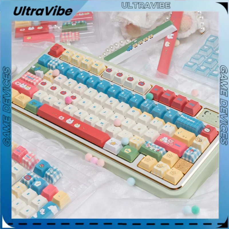 

Apple Farm Keycaps Cherry Height MoA Height PC Customized Mechanical Keycaps Cute Original Design Computer Keyboard Accessories