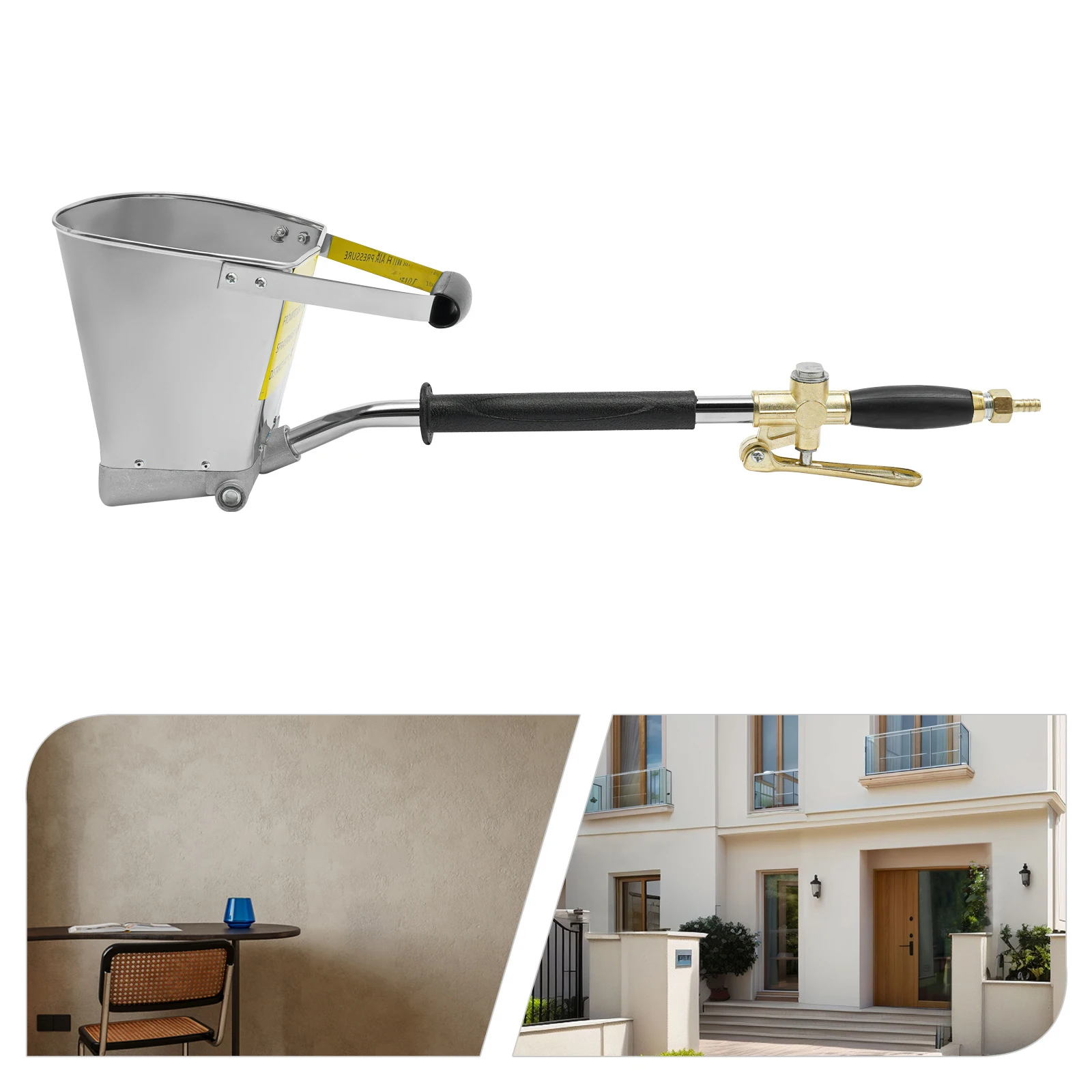 Cement Mortar Stucco Sprayer, Cement Spray Gun with 4 Jet, Wall Texture Sprayer with 3.5L Plaster