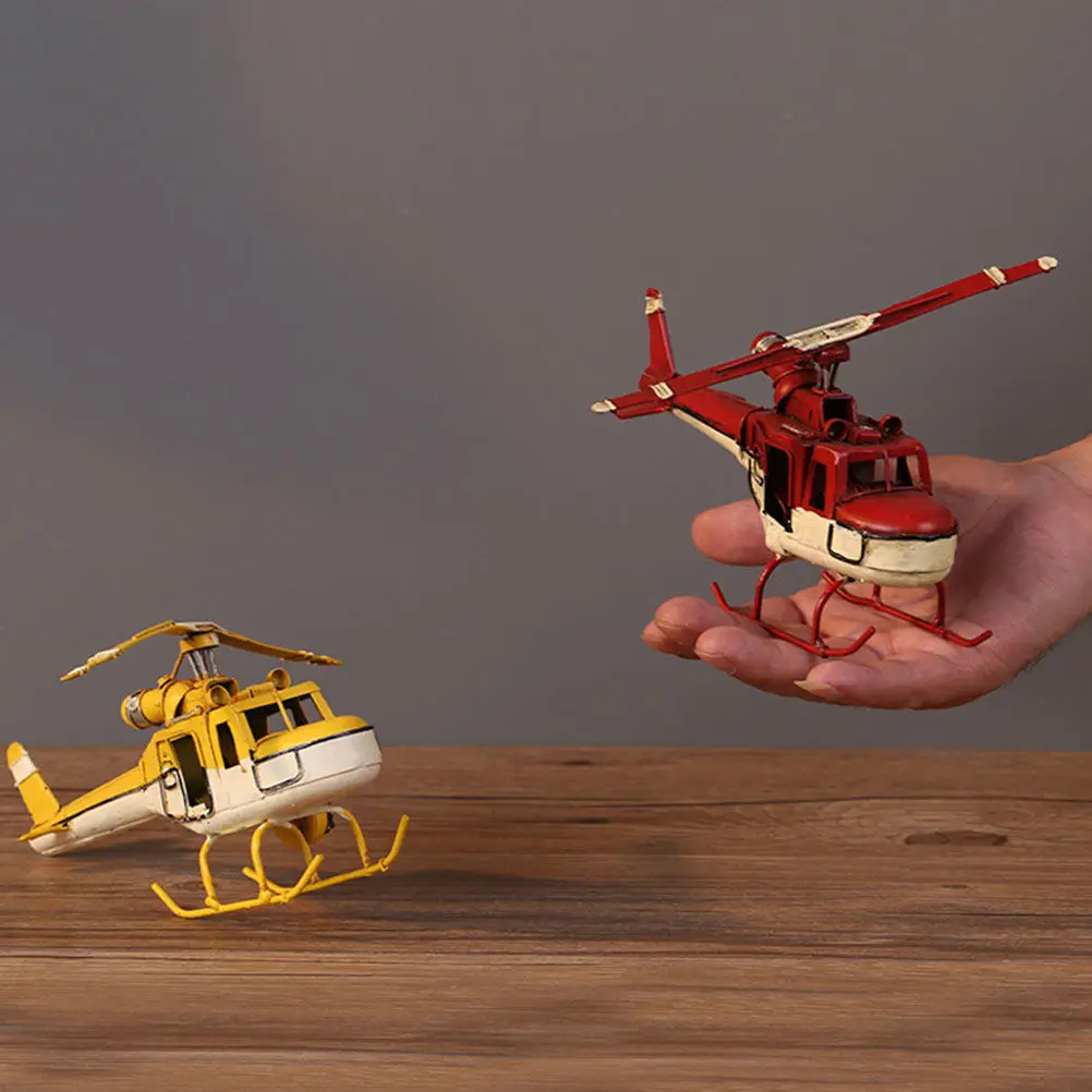 

1Pcs Retro Iron Airplane Craft for Home Desk Decor Vintage Biplane Ornament for Living Room Showcase Ornament Gift