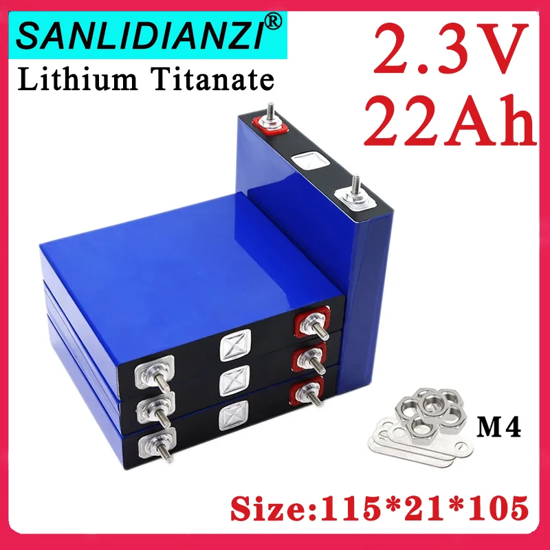 

4pcs New 2.3V 22Ah Lithium Titanate LTO Battery Rechargeable For 12-24V E-vehicle Boat Solar RV Speaker Solar lamp Cells DIY