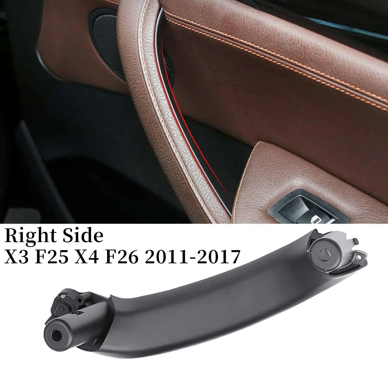 Black Color Passenger Side Car Interior Inner Door Pull Handle Pull Trim For BMW F25 F26 X3 X4 2011-2017