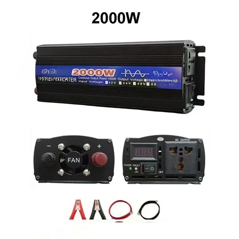 

2000W 3000W 4000W Pure Sine Wave Inverter DC 12V24V48V60V to AC 220V Power Solar Car Inverters Household Use