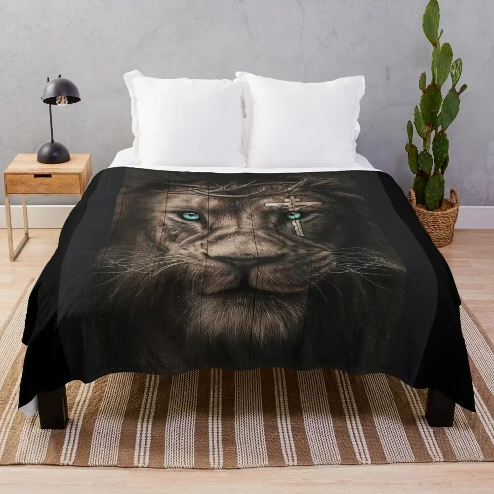 Dark Edition Lion of Judah Throw Blanket Decoratives Large Bed Fashionable Hair Blankets