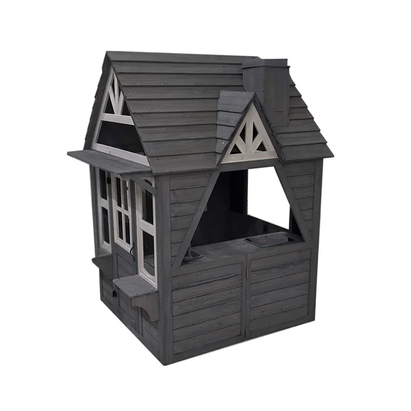 Courtyard Chalet Outdoor Climbing House Children's Games Assembled Tree House Tables and Chairs Fir Mobile Garden Solid Wood Hou