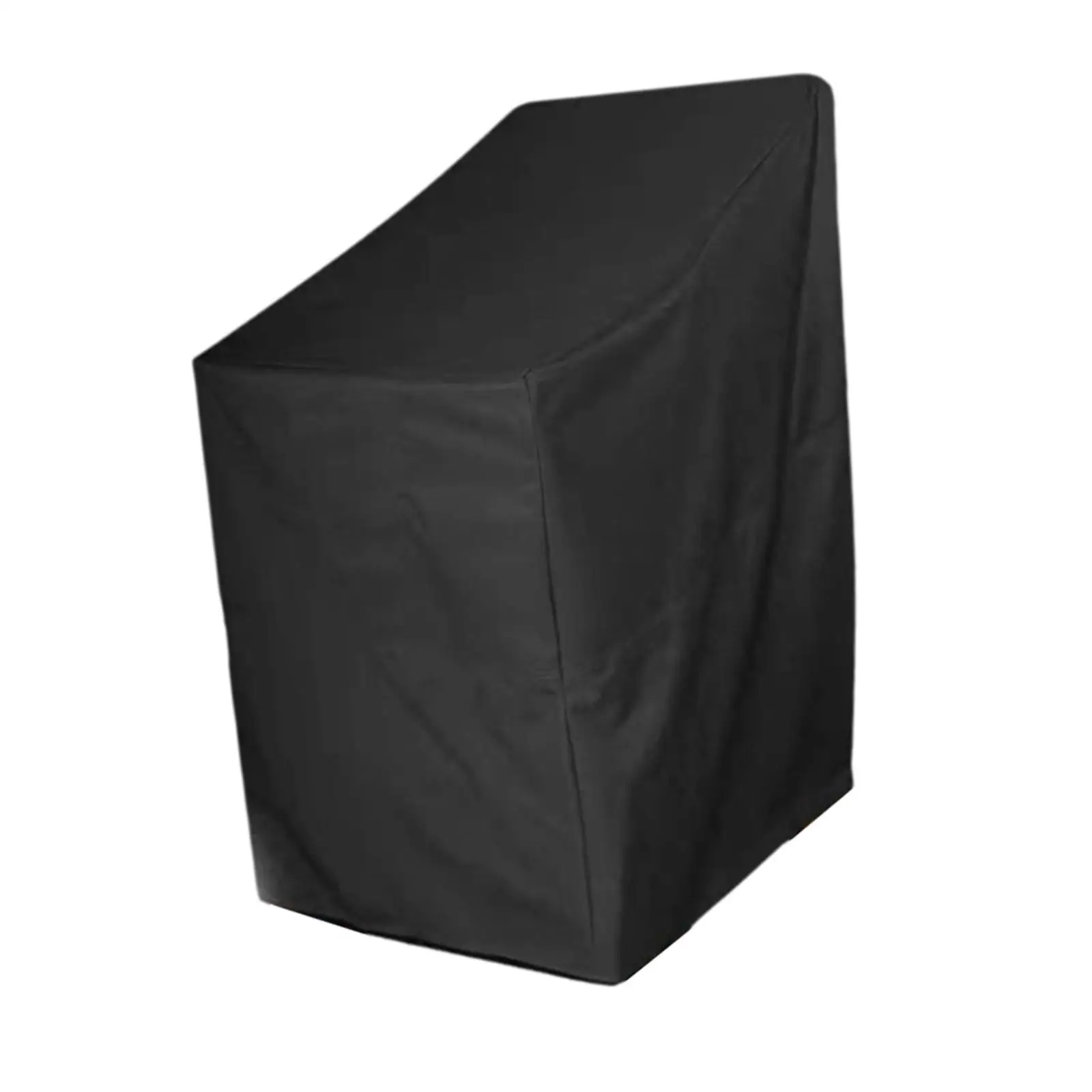 Patio Chair Cover Stackable Chair Cover Weathers Black Drawstring Dustproof Rectangle Oxford Cloth Folding Chairs Cover