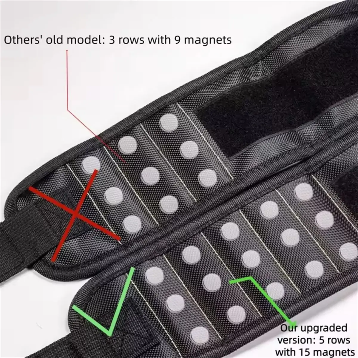 2 Pcs Adjustable Magnetic Wristband with 15 Built-in Magnets for Tools, Screws, and More