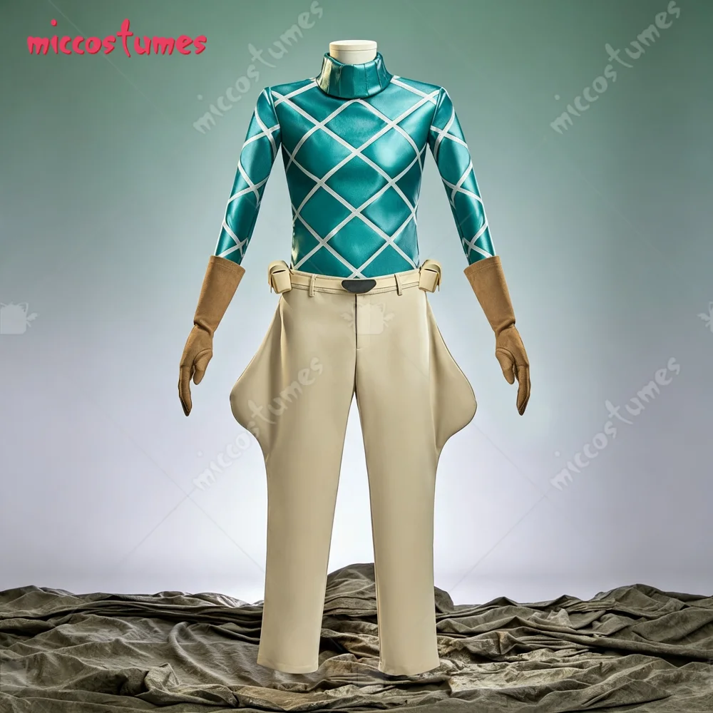 【Ready for Ship】 HAIKYUU Animated Ver JJBA Green Cosplay Costume for Halloween Top and Pants with Gloves and Hat view 2