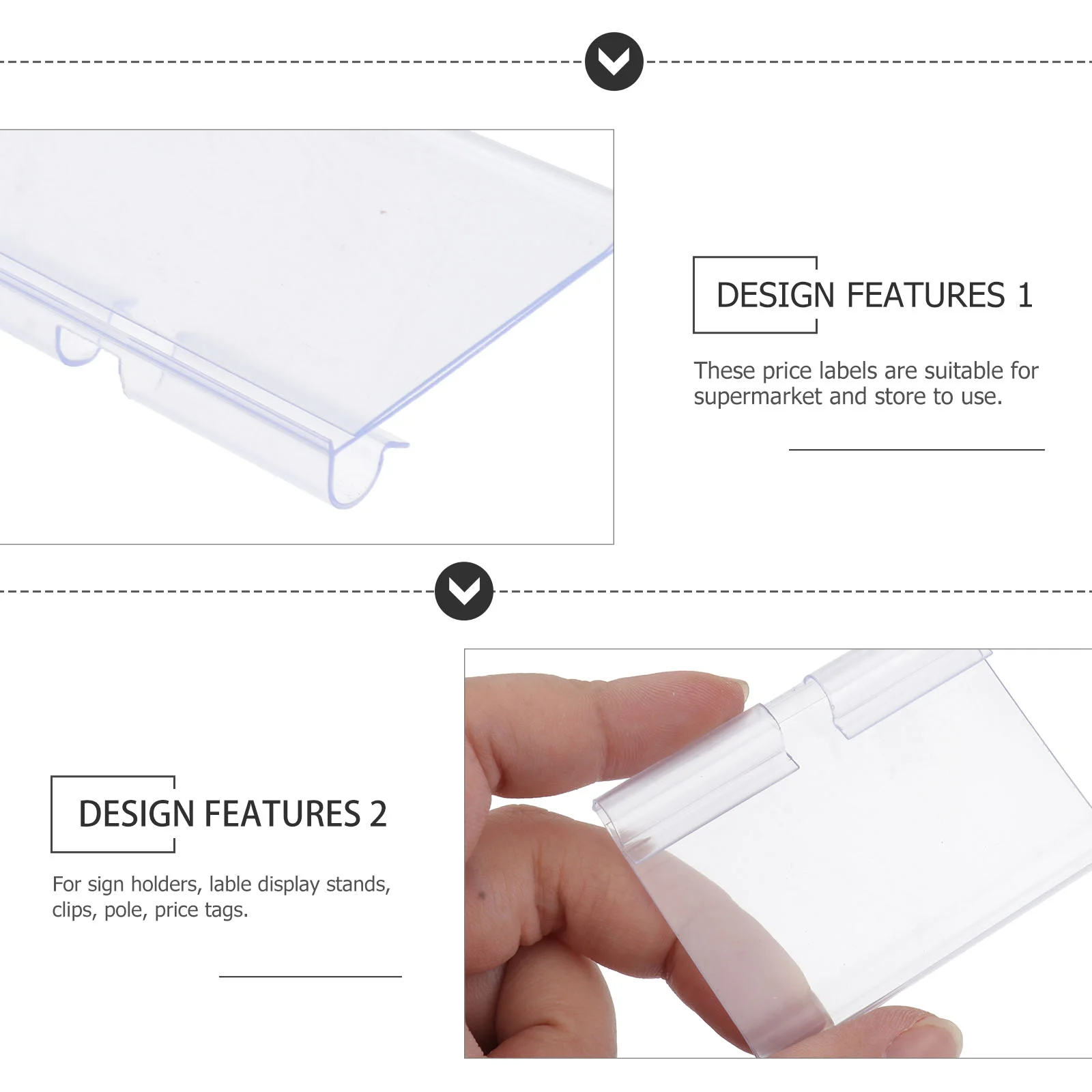 Plastic Sign Label Holder Wire Shelf Retail Price Tag Label Merchandise Sign Display Holder Stand