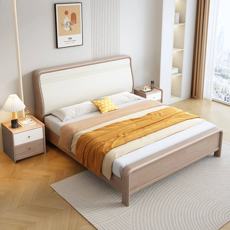 Nordic wood bed base & frame High load-bearing capacity double bed hotel luxury 180x200 mobili per la casa saldi home furniture