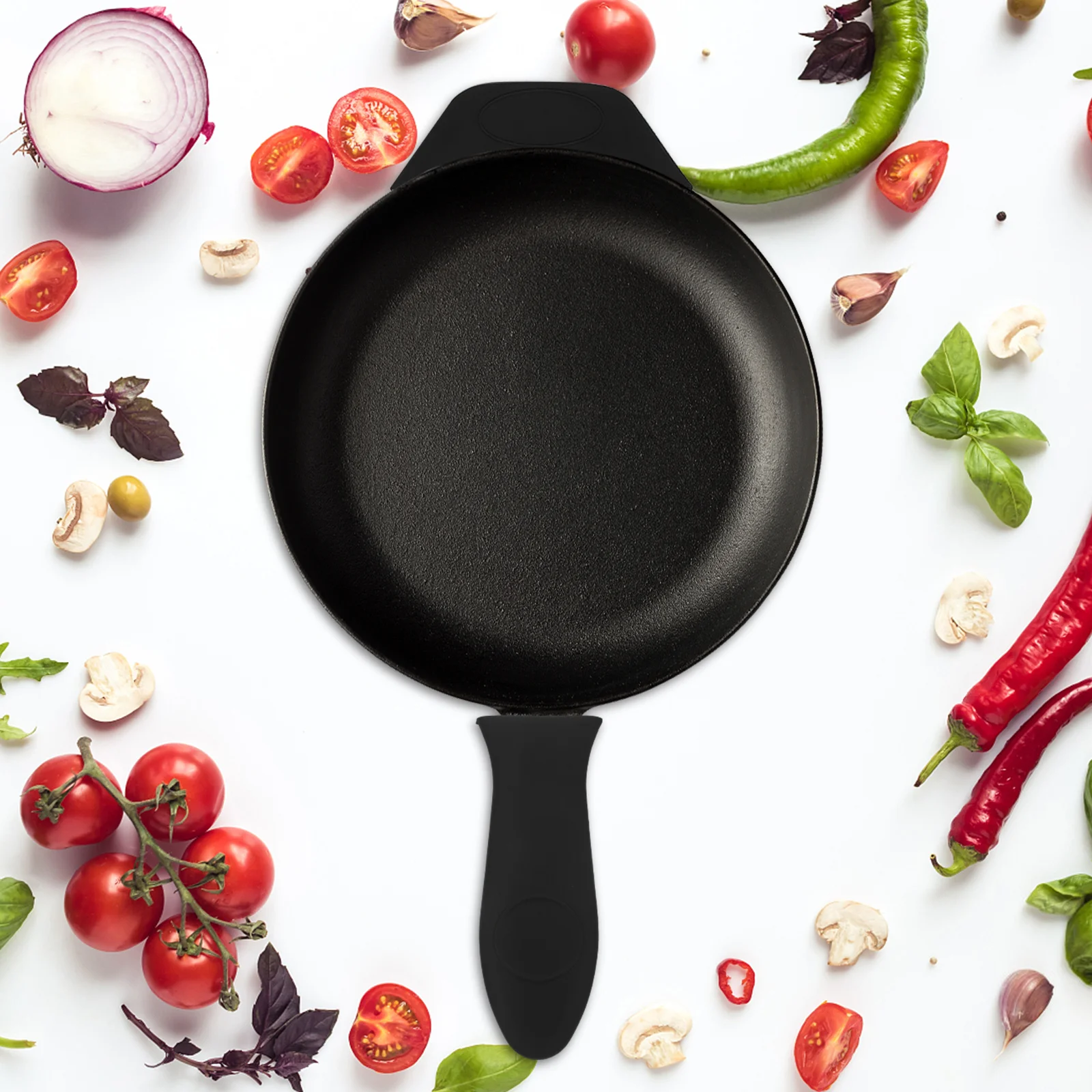 

6Pcs Silicone Pot Handle Covers Heat Resistant Black Non-Slip Pan Handle Holders Pot Grip Sleeves for Skillet Wok Frying Pan