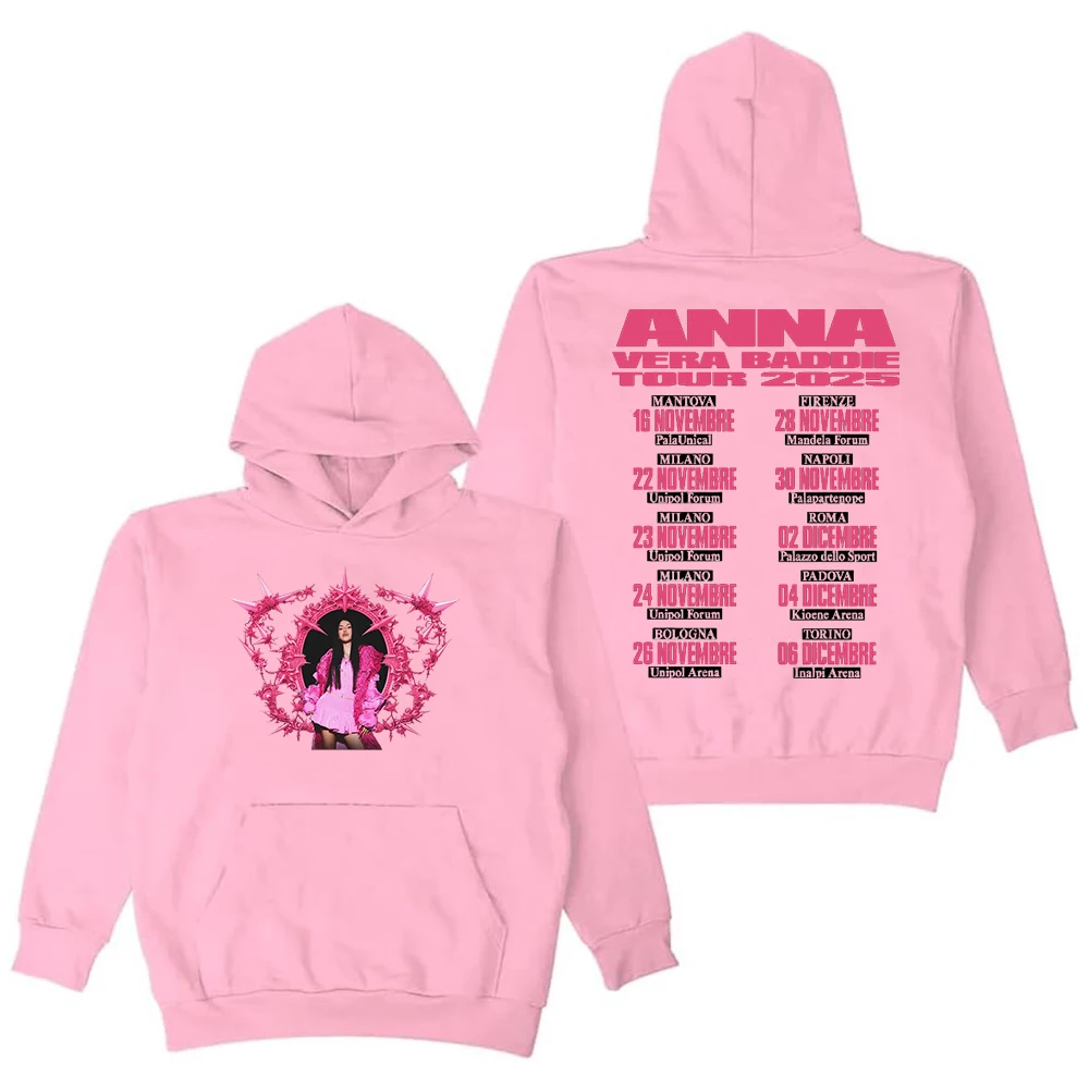 GF آنا فيرا بادي تور 2025 آنا بيبي هوديي كم طويل ملابس الشارع الشهير الرجال النساء مقنعين البلوز #5