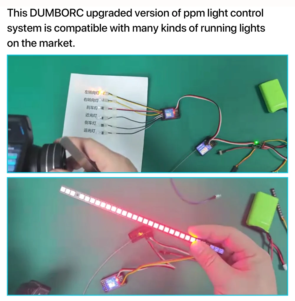 DUMBORC PPM Lichtsystem Lampensteuermodul PPM Simulationslichtregler DC4,8-6V Kompatibel mit verschiedenen LED-Leuchten