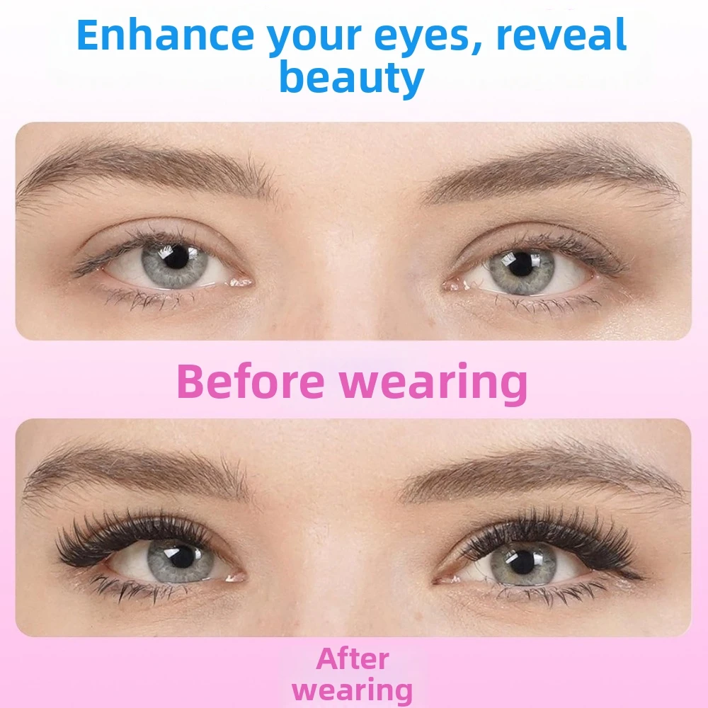Volume Fans Large Capacity False Eyelash Thick Natural Look 3D Eyelash Segmented Fluffy Lash Extension Kit European Style