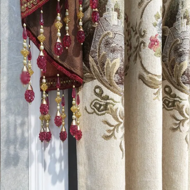 Custom Size High-end American Retro Thickened Chenille Blackout European-style Living Room Luxury Bedroom Curtain Gauze Window