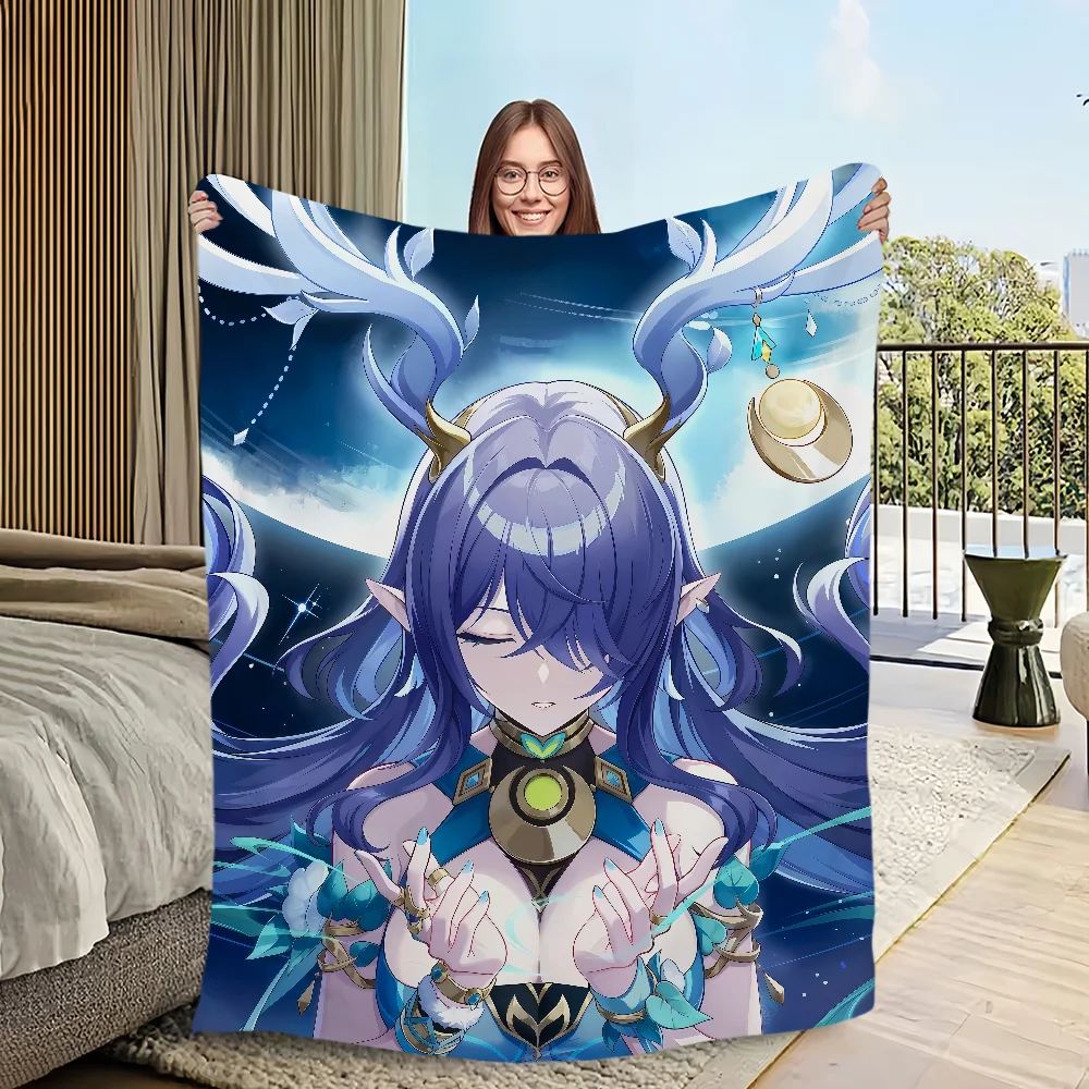 Game New characters Genshin Impact Lauma Flannel warm soft plush blanket sofa living room hogar office bedroom travel gift home