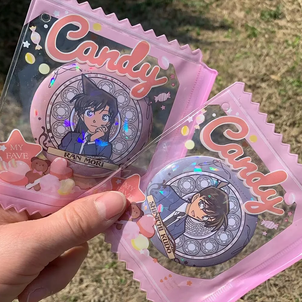 Anime detetive conan cosplay emblema bonito mouri ran kudo shinichi broche acessórios dos desenhos animados broche pino mochila adereços