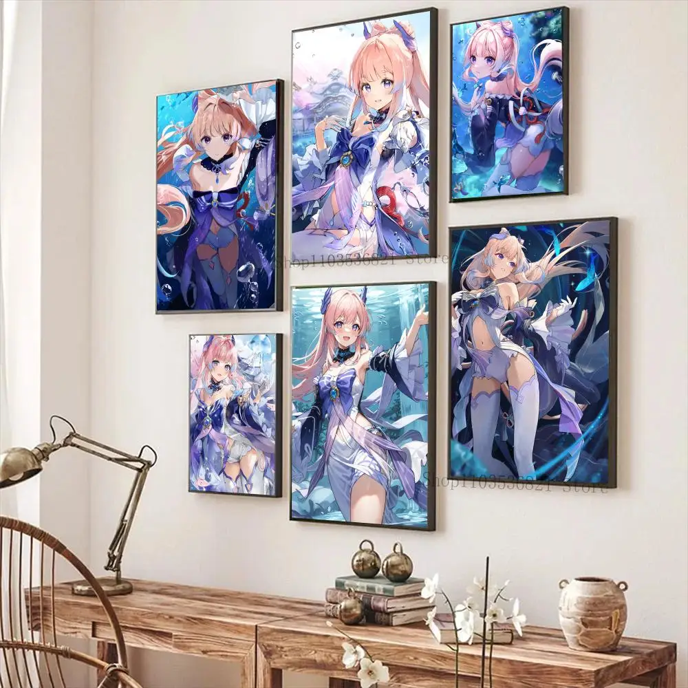 Game Genshin Impact Accounts Sangonomiya Kokomi  Poster Paper Print Home Living Room Bedroom Entrance Bar Cafe Art