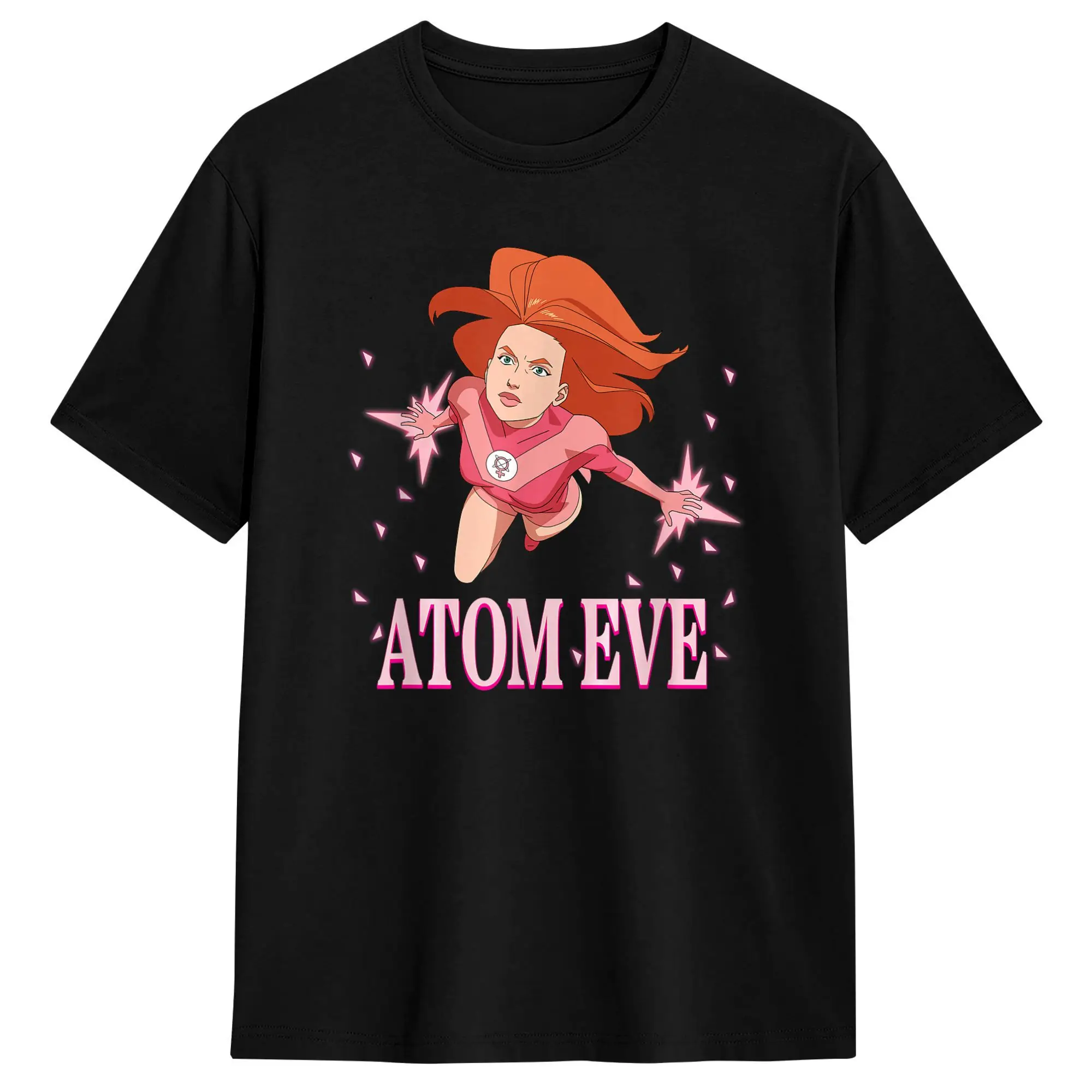 

Хлопковая футболка с героическим логотипом Invincible Atom Eve для лета, футболки в стиле Харадзюку, большие размеры, одежда на заказ, сделай сам