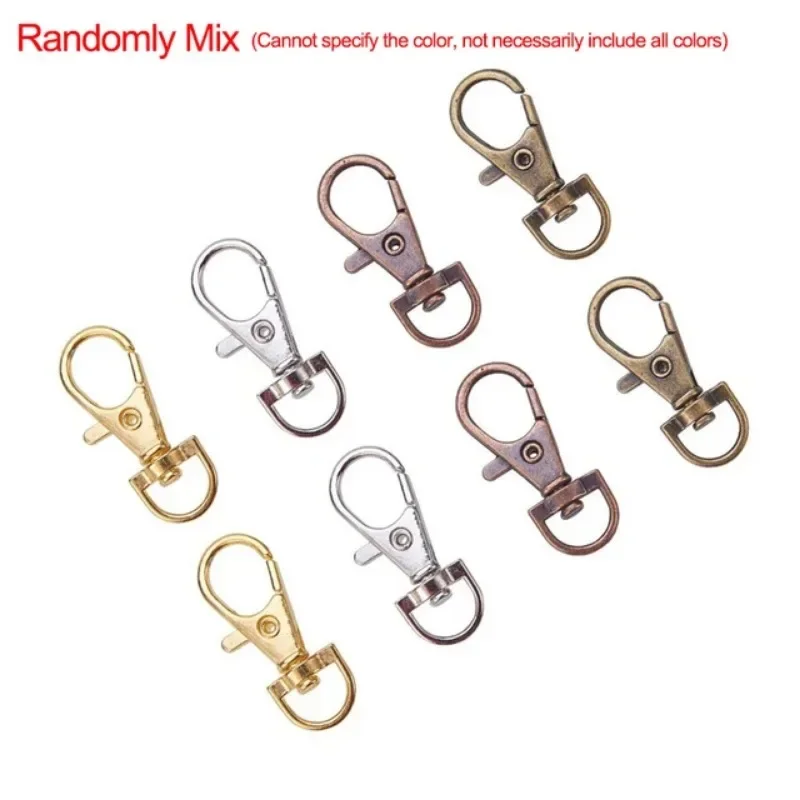 100pcs Alloy Swivel Lanyard Snap Hook Lobster Claw Clasps Jewelry Making Supplies Bag Keychain DIY Accessories about 30.5x11x6mm