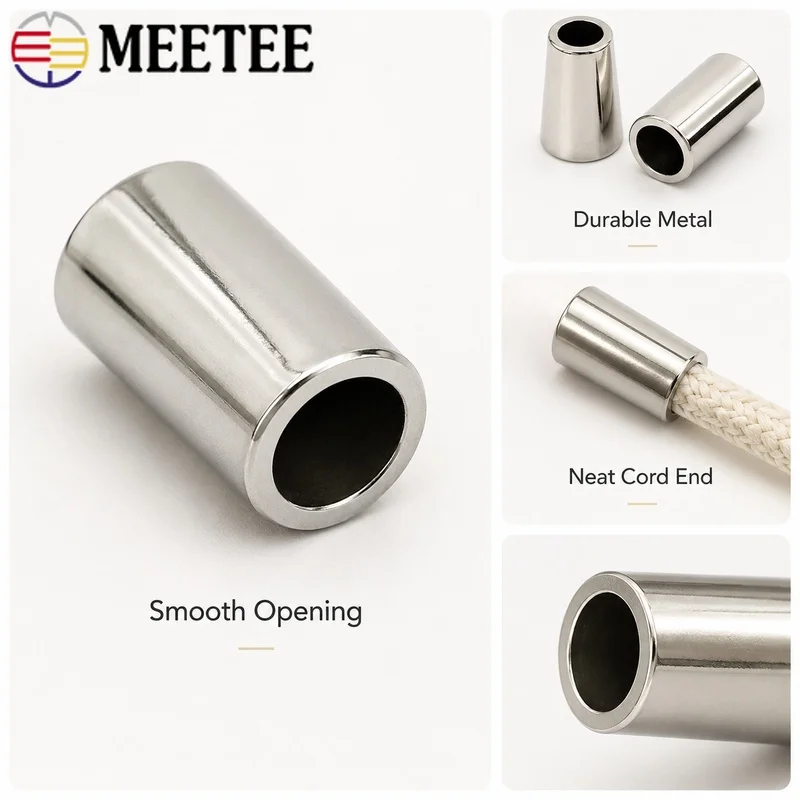 30Pcs 4x9.5x15mm/5mm Metal Cord End Caps Hoodie Drawstring Tips Pants Waist Rope Stoppers Bag Drawcord Aglets Sewing Accessories