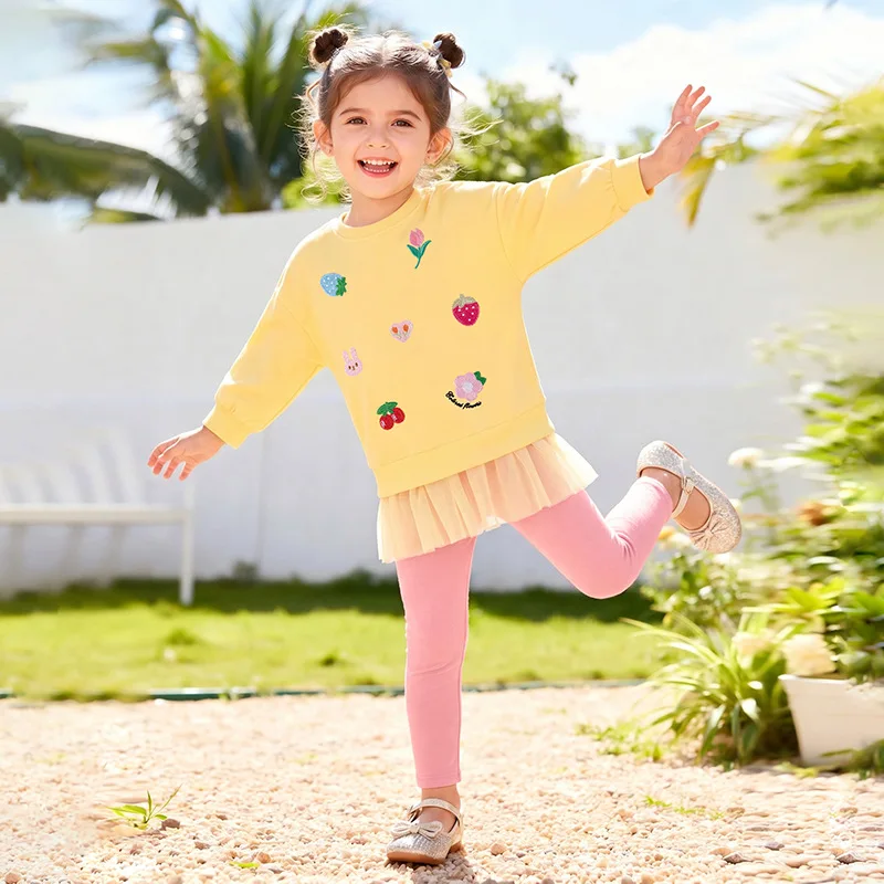 In-stock autumn girls' outfits Fashionable children's outfit Cute cartoon children's clothing