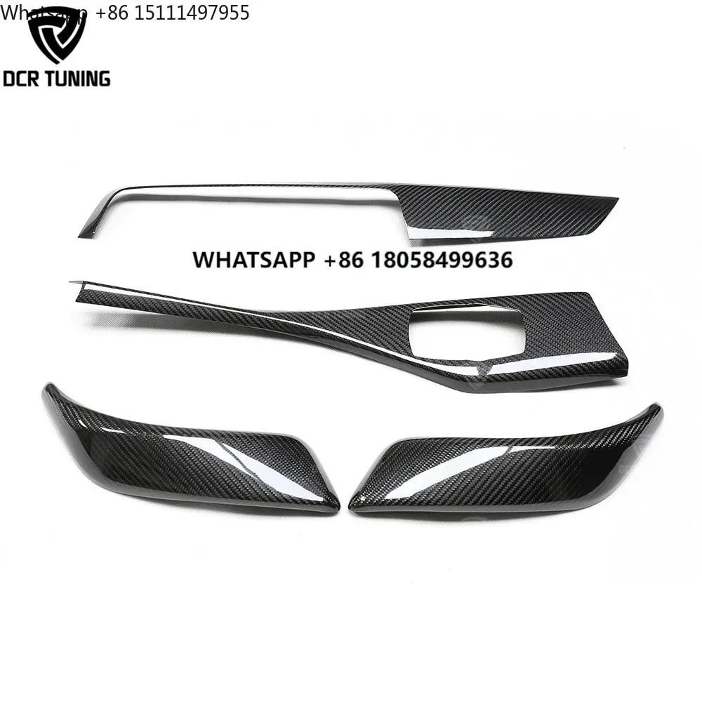4 PCS Interior Kits for  2 SER F22 Coupe 2018-19 Carbon Fiber (LHD ONLY) Inner Door Handle Cover Glossy Black Finish