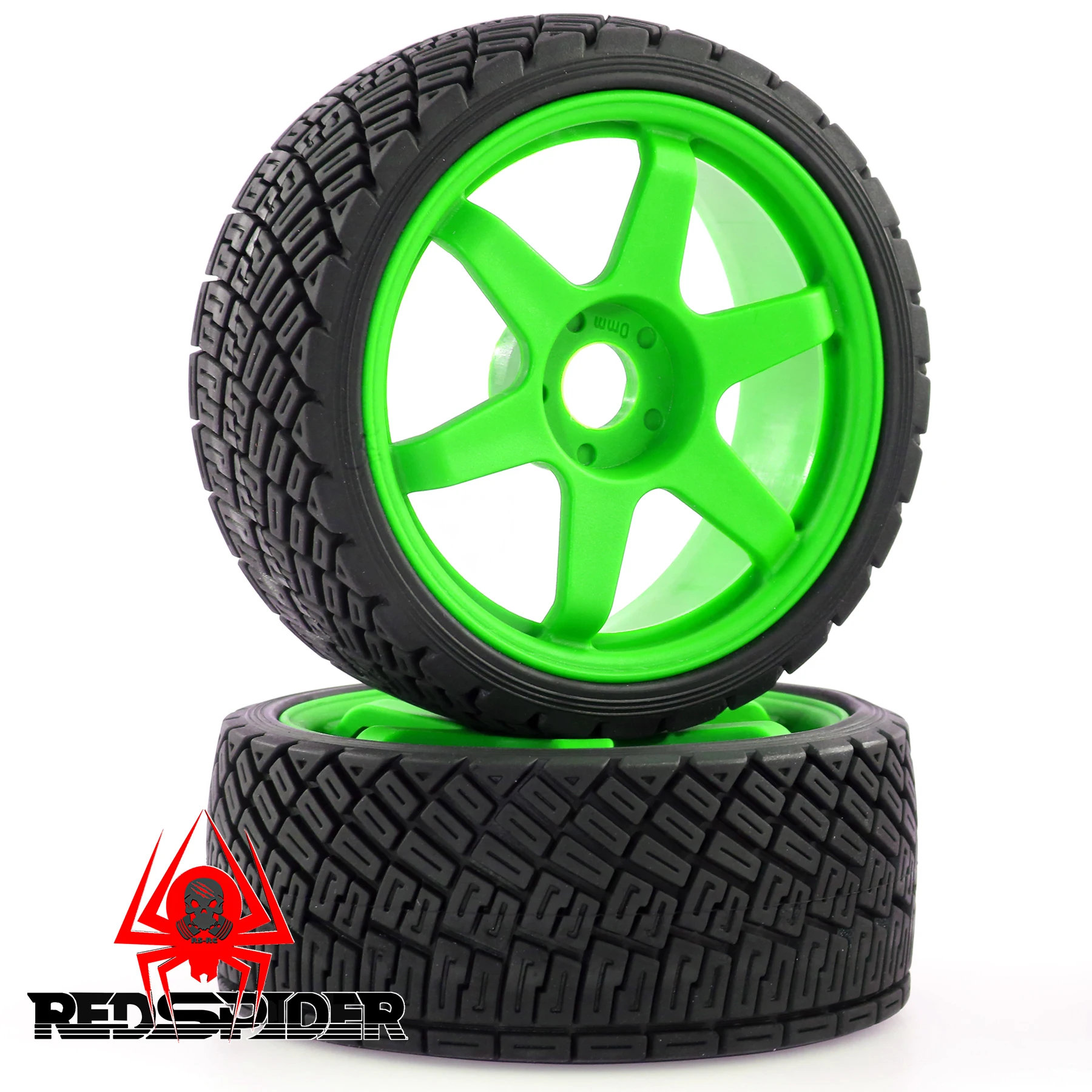 RED SPIDER 4Pcs 1/8 RC Touring Car Wheel & Tire Set Hard Surface Grip Rubber Tires for 1:8 Onroad RC Model Racing Car Accessorie
