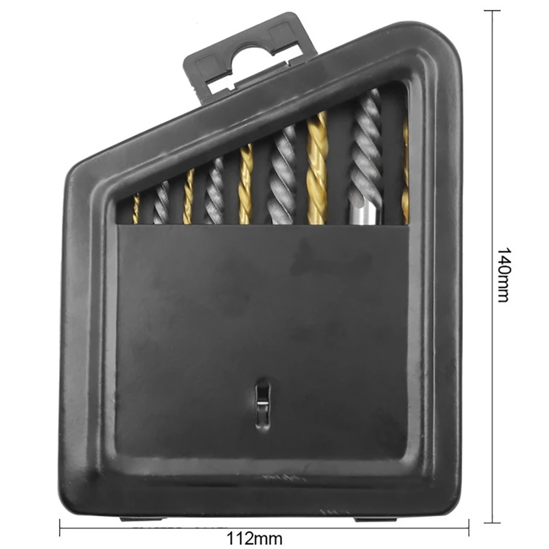 10Pcs Left Hand Drill Bit Set, Spiral Flute Extractor Set Broken Bolt Remover, Easily Remove Stripped Or Damaged Screws