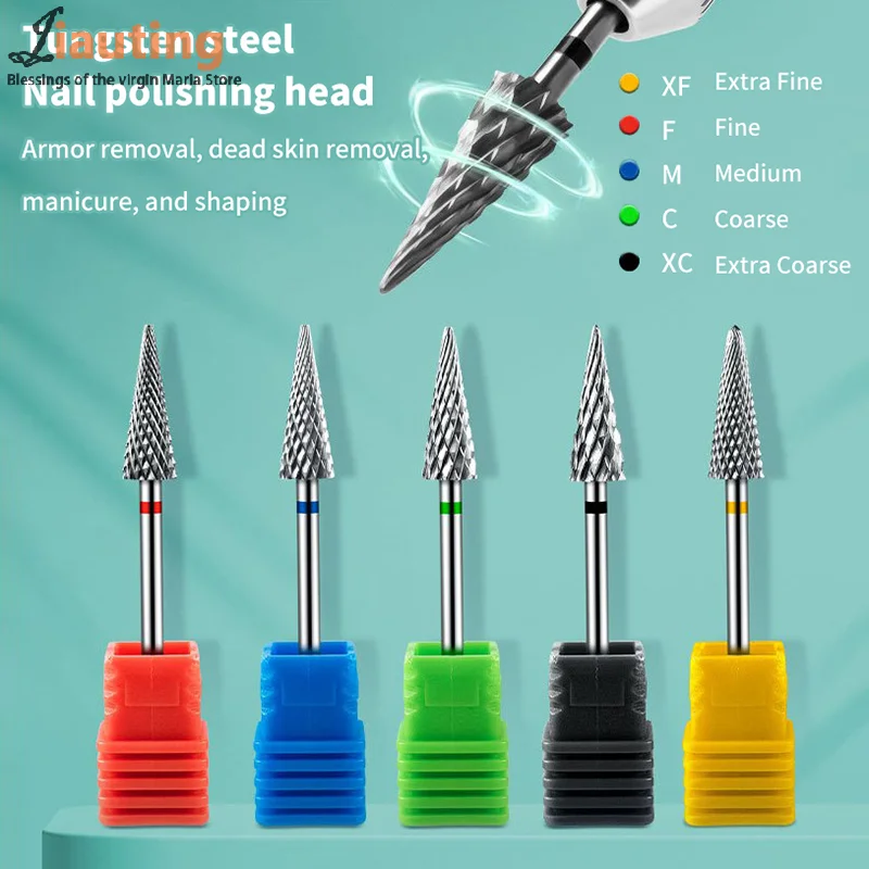 

Tungsten Steel Milling Cutters For Manicure, Removing Gel Polish Nail Drill Bits Umbrella Shape Electric Equipment Tools