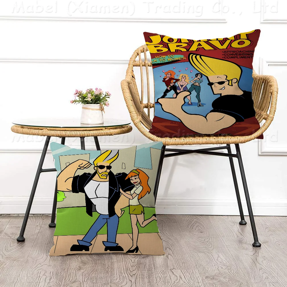 J-Johnny Bravo Cartoon Cushion Cover Decorative Pillow Sofa Home Decor Case Pillow Cases