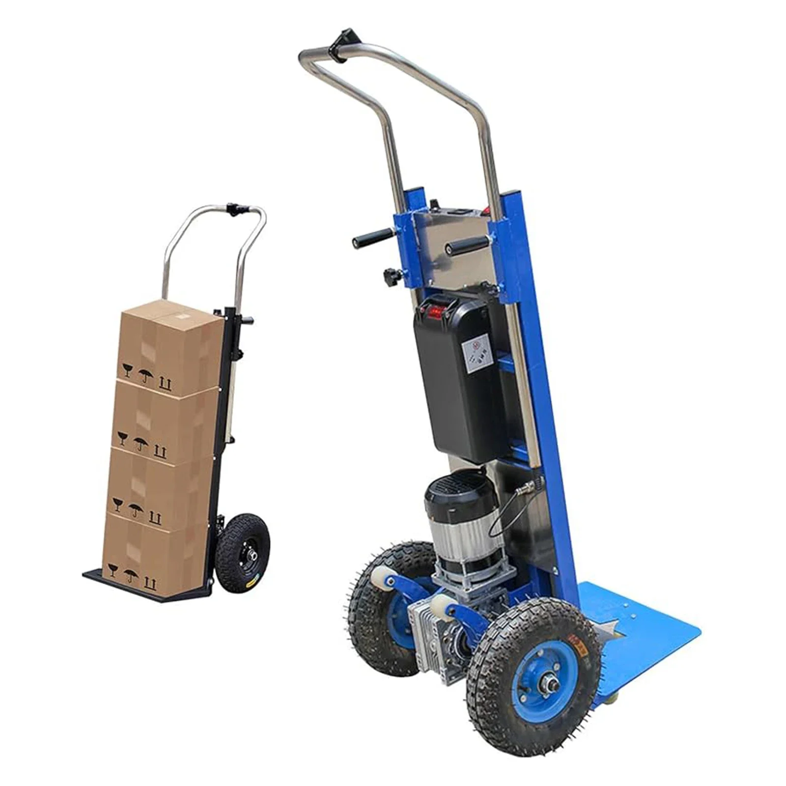 

Electric Stair Climber, 400kgLoad Hand Cart, Heavy Stair Climber Transport Cart with 30Ah Lithium Battery for Warehouse Lo
