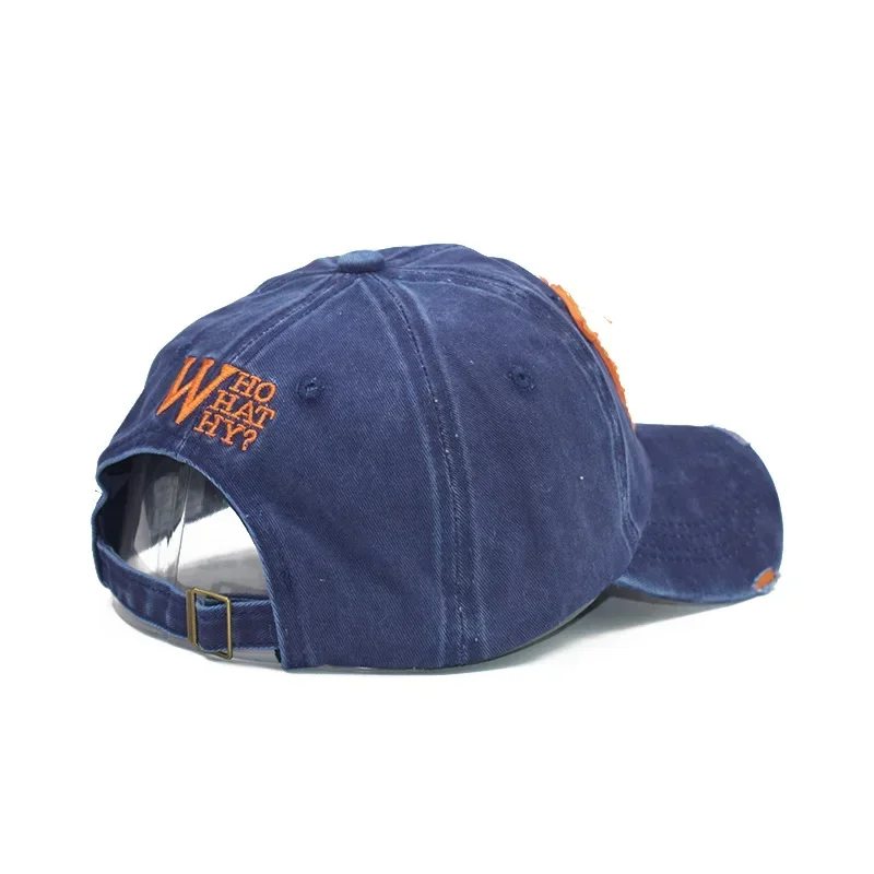 Baseballkappe mit besticktem Buchstaben W, Snapback-Kappen, Knochenkappe, Distressed-Look, passgenaue Kappe für Herren, individuelle Hüte – Detail 11