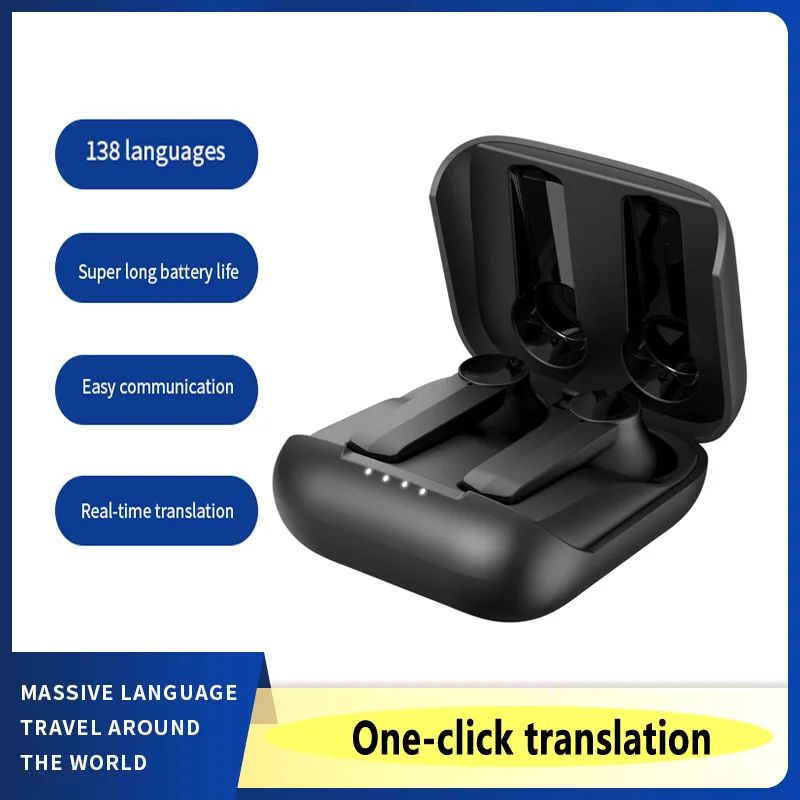 

TWS wireles Bluetooth translation earphones traveling abroad business real-time translation multi-language translation earphones