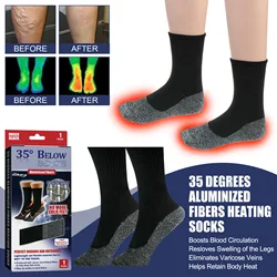 35 Degree Winter Warm Self Heating Socks Warm Socks Aluminized Fiber Heating Socks Relieve Venous   Warm Feet Prevent Cold