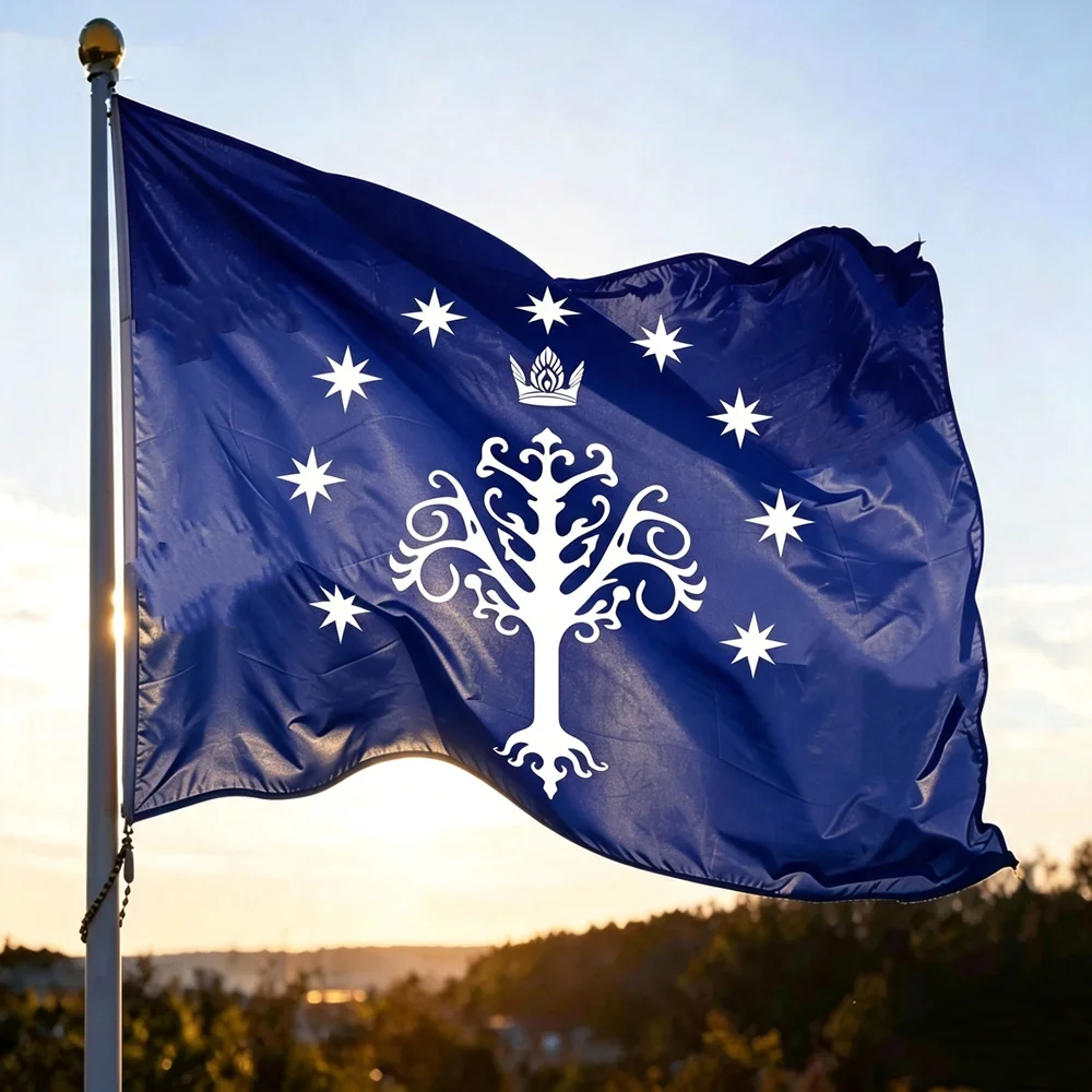 Gondor White Tree Flag 2x3ft 3x5ft Polyester Printed Banner Lord of the Rings Movie Prop Replica Outdoor Garden Decoration