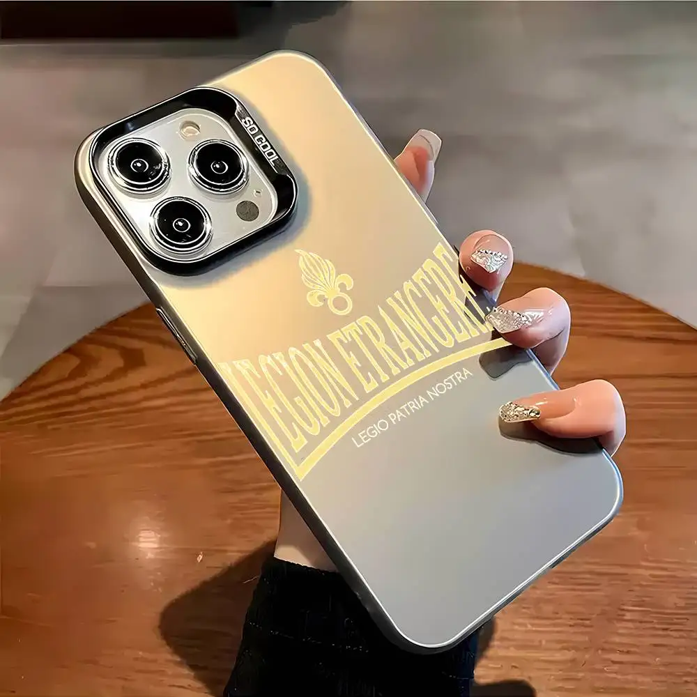 

French Foreign Legion Phone Case For IPhone 16 Pro Max 15 14 13 12 XS Plus 11 Fashion Matte Aurora Laser Gradient Shockproof Co