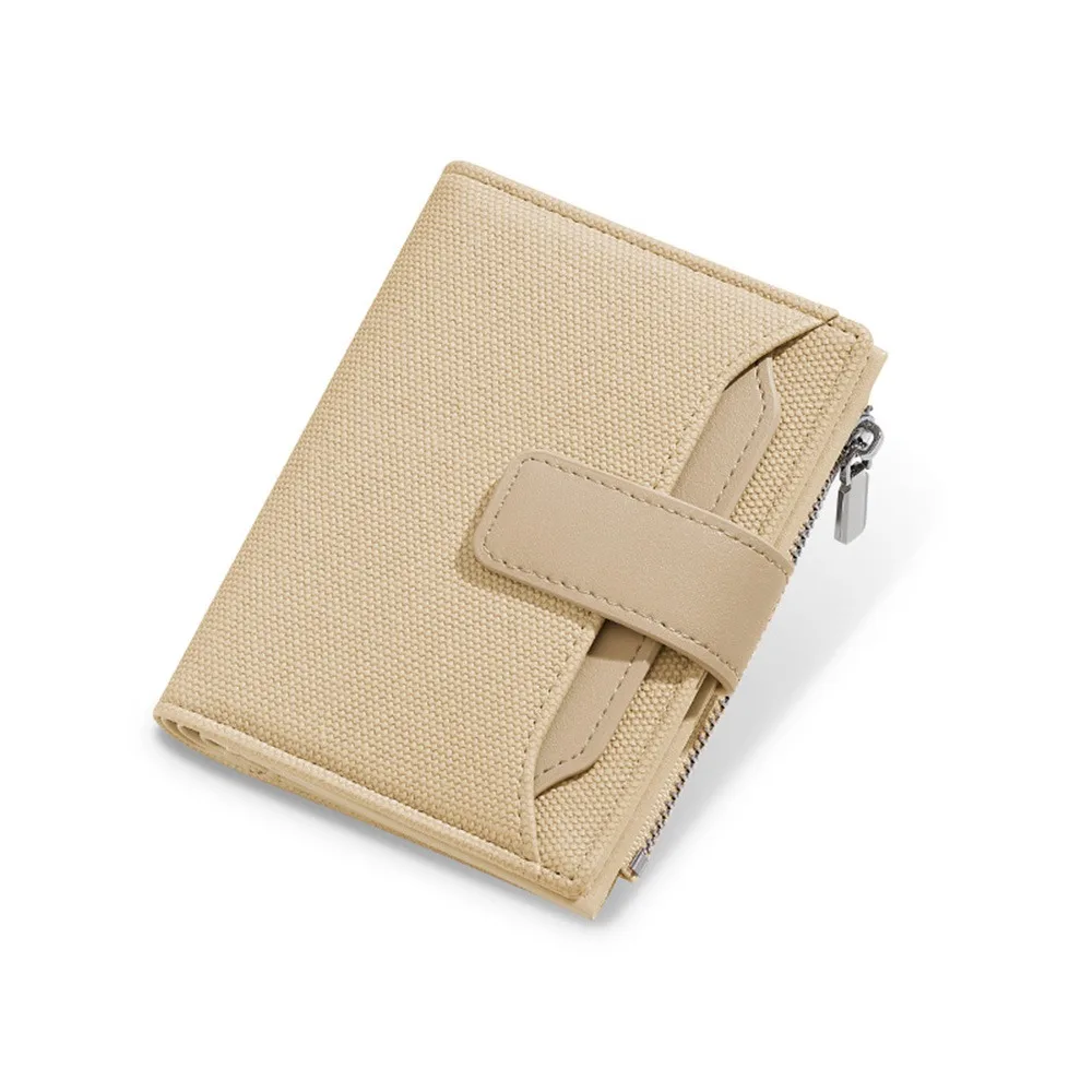 Dompet Wanita Kulit PU Slot Multi Kartu Warna Solid Saku Koin Mini Gaya Korea Tempat Kartu Kredit Tahan Air Pria