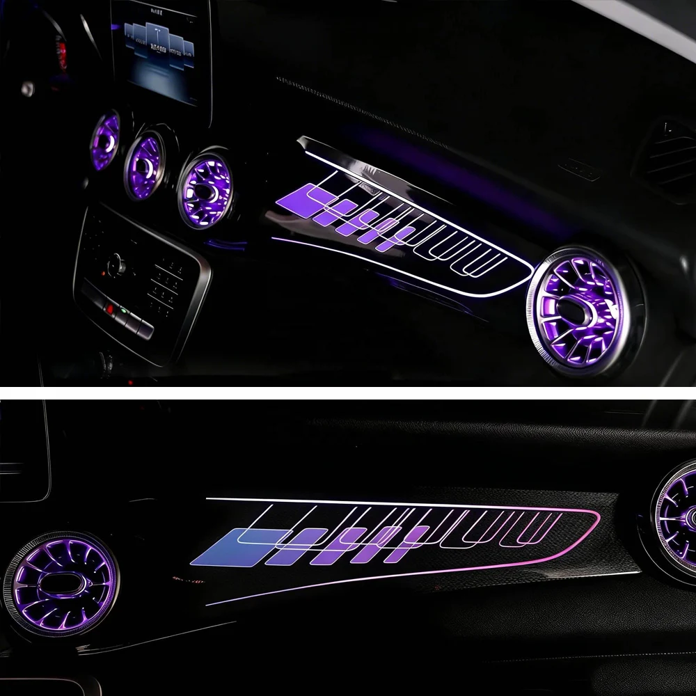 Autowellus Rainbow Chasing 12V Ambient Lighting Mercedes CLS W218 2012-2017 App Control LED Interior Atmosphere Light Dashboard
