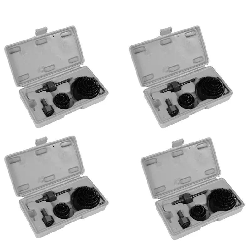 

B03C-44Pcs Hole Saw Cutting Set Kit Drilling Tool Wood Metal Cutter 19-64Mm Mandrels Saws Core Drill Bits Woodworking