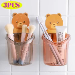 3pcs Toothbrush holder Bathroom accessories Bathroom supplies organizer Bathroom shelf Toothpaste holder Comb storage rack