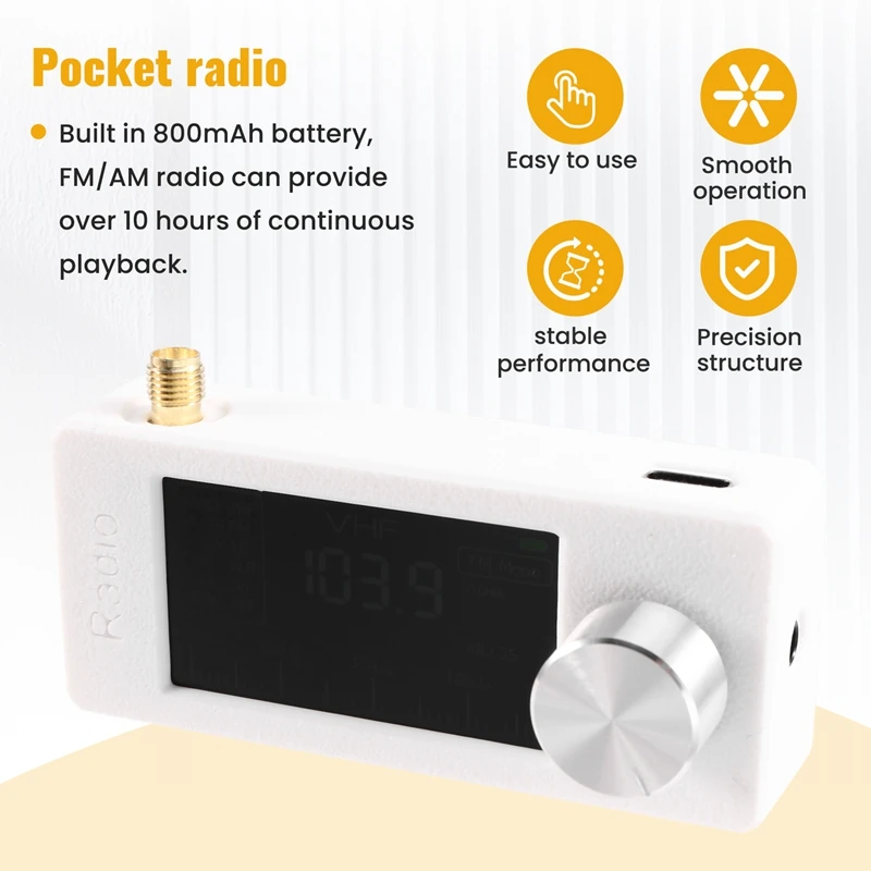 

SI4732 Radio 10Khz-180Mhz SMA Interface Telescopic Antenna,White HOT SALE