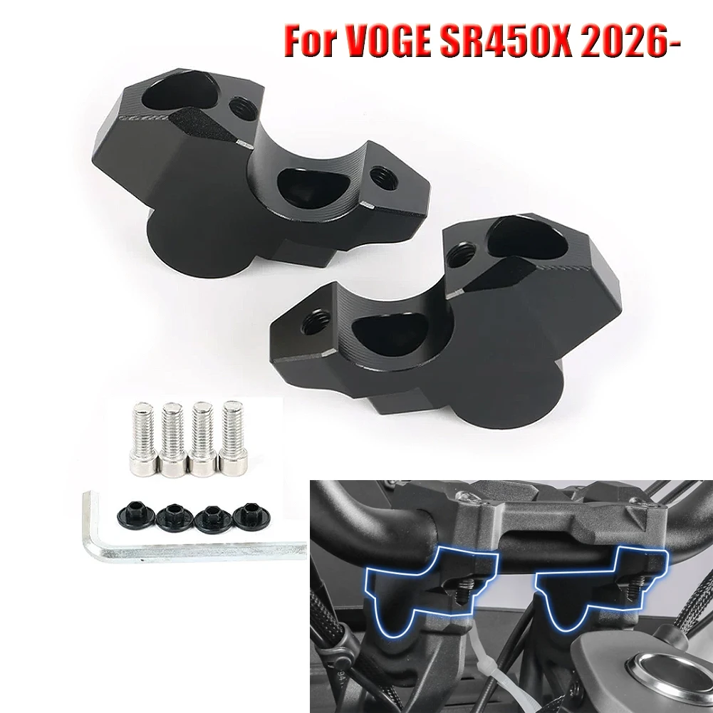 For LONCIN VOGE SR450X 2026- Motorcycle Handlebar Riser Clamp Mount Handle Bar Heighting Back Move Extend Adapter
