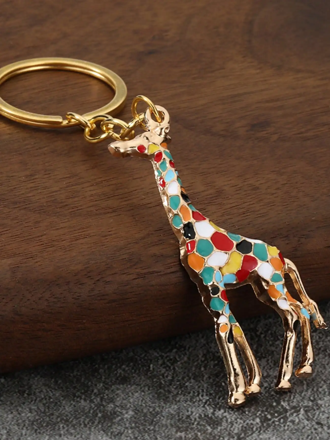 Creative Colorful Giraffe Keychain Cute Gift Accessory