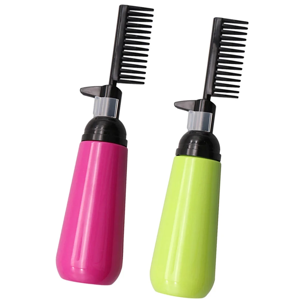 2pcs Hair Dye Comb Bottles Smooth Plastic Coloring Bottle Easy Squeeze Applicator Salon Home Use Durable Hair Dyeing Brush - Image 5
