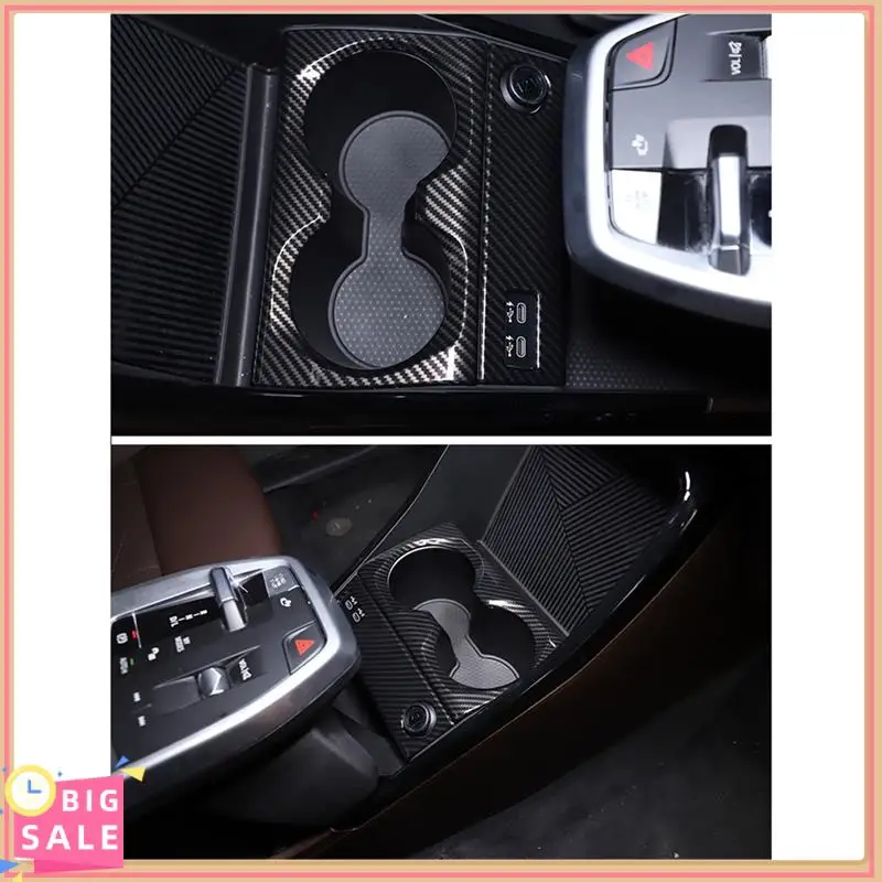 

Better-2 PCS Center Control Cup Holder Cover Trim Decoration Sticker Carbon Fiber Pattern Car Accessories For BMW X1 U11 2023 20