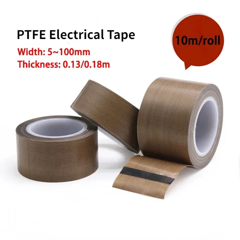 PTFE Tape Adhesive Cloth Insulated Vacuum 300℃ High Temperature Resistant 0.13/0.18mm Electrical Heat Insulation Sealing Tapes