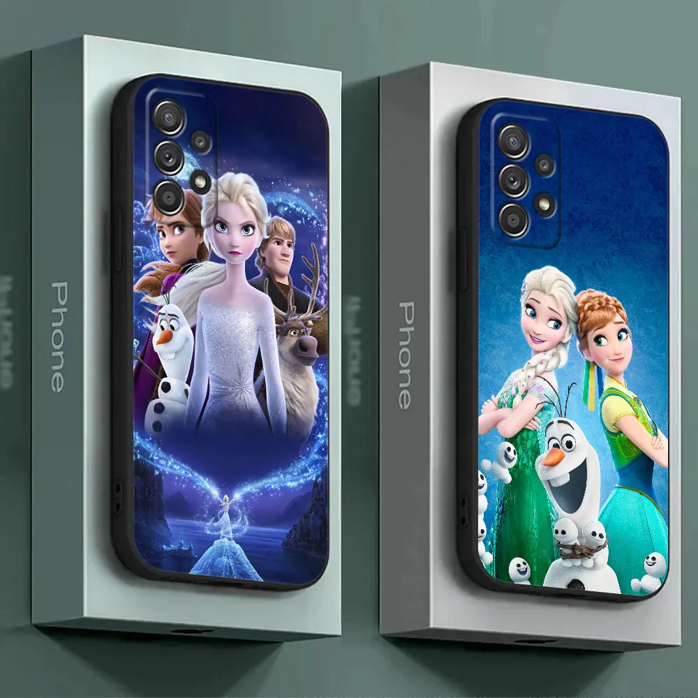 Disney Elsa Frozen Princess Case For Samsung Galaxy A15 A25 A24 A23 A22 A21S A20s A13 A10 A05S A04 A03 A02 A14 Black Phone Cover