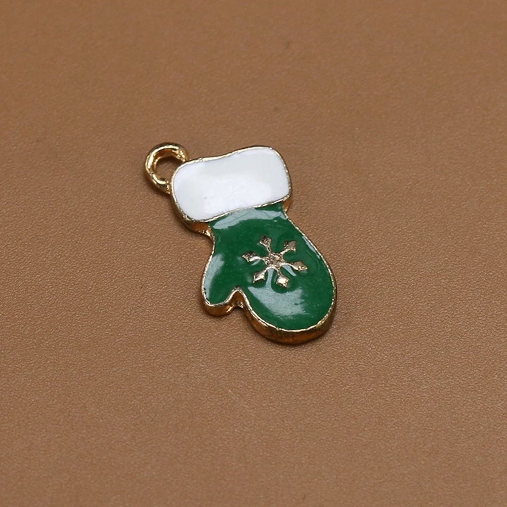 

10 Pcs Christmas Glove Pendant Cartoon Charms Jewelry Making Pendants Alloy Fashion