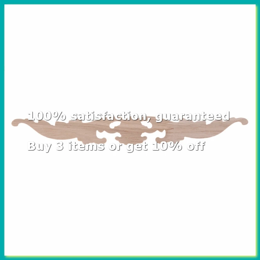 4Pcs Wood Appliques and Onlays, Unpainted DIY Decorative Wood Carved Onlay Appliques for Bed Door Cabinet Wardrobe-DTB1